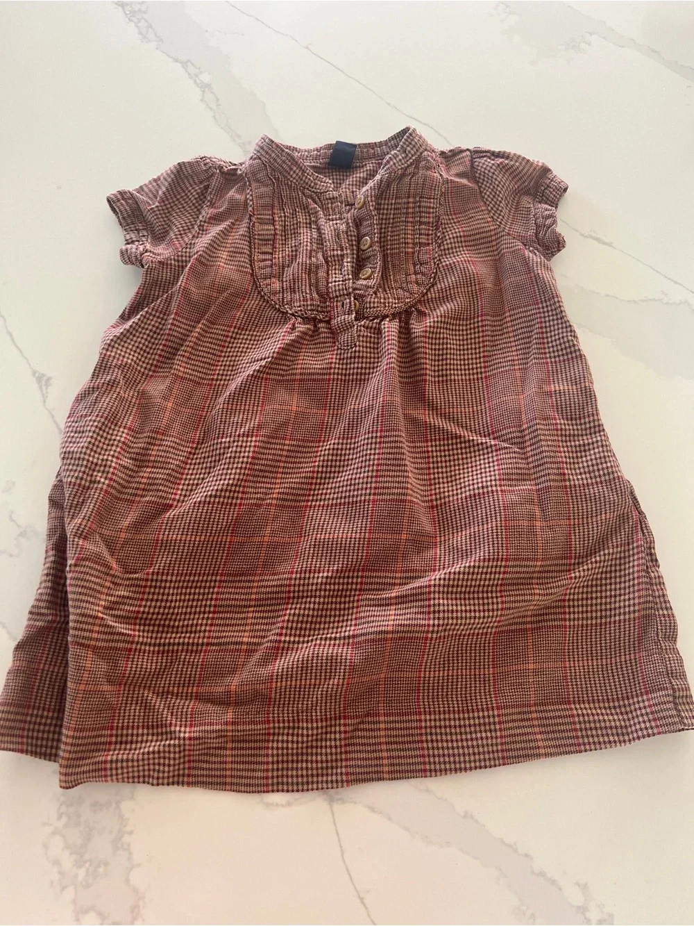 2pc Girls Outfit GAP Plaid Tunic with Burgundy Leggings‎ 3T